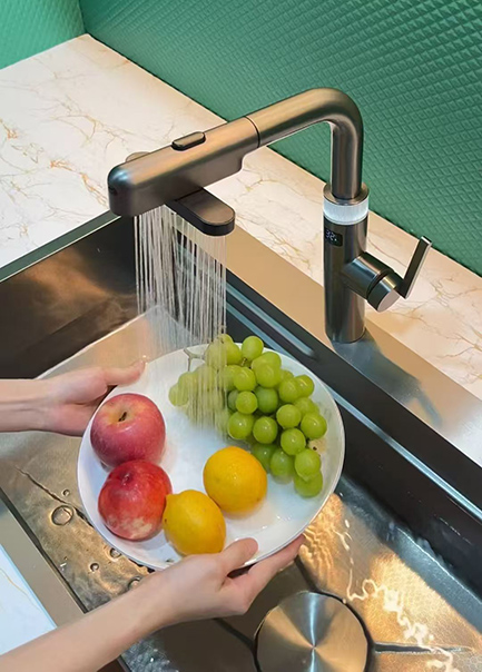 Waterval uittrekbare keukenkraan