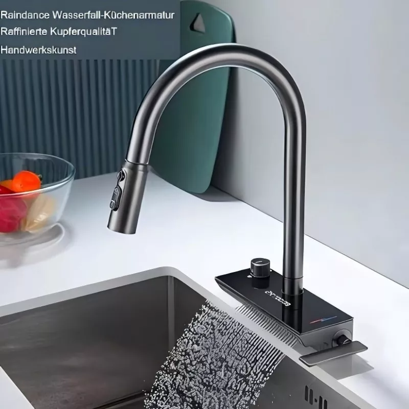Watervalkraan met twee knoppen